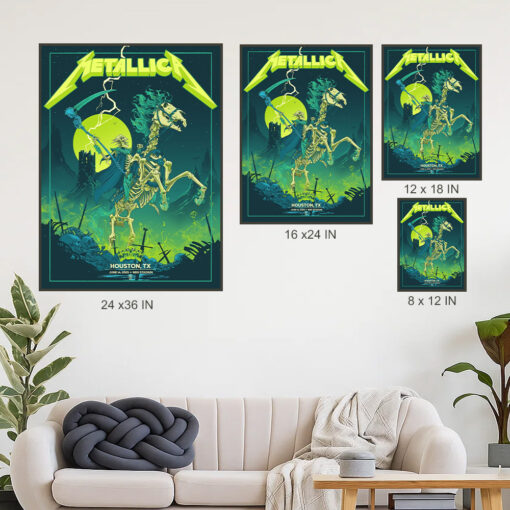 metallica m72 houston poster june 14 2025 grim reaper horseman canvas nrg stadium concert art