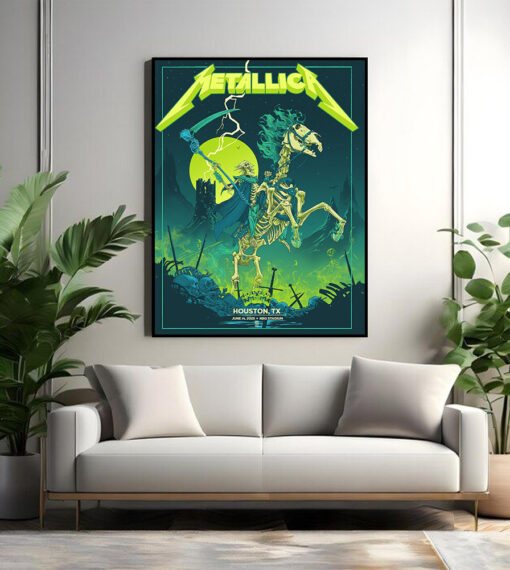 metallica m72 houston poster june 14 2025 grim reaper horseman canvas nrg stadium concert art