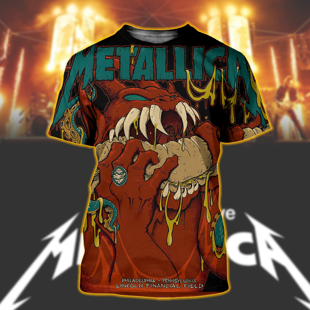 metallica m72 philly 2025 night 1 poster shirt red devil art lincoln financial field all over print tee may 23