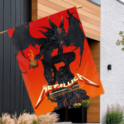 metallica m72 tour 2025 flag demon king graphic north american cities collectors banner 1