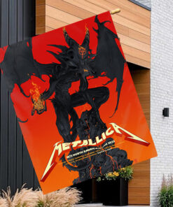 metallica m72 tour 2025 flag demon king graphic north american cities collectors banner 1
