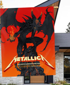 metallica m72 tour 2025 flag demon king graphic north american cities collectors banner 2