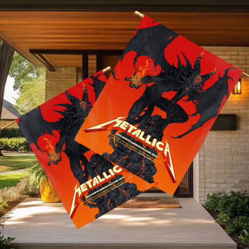 metallica m72 tour 2025 flag demon king graphic north american cities collectors banner