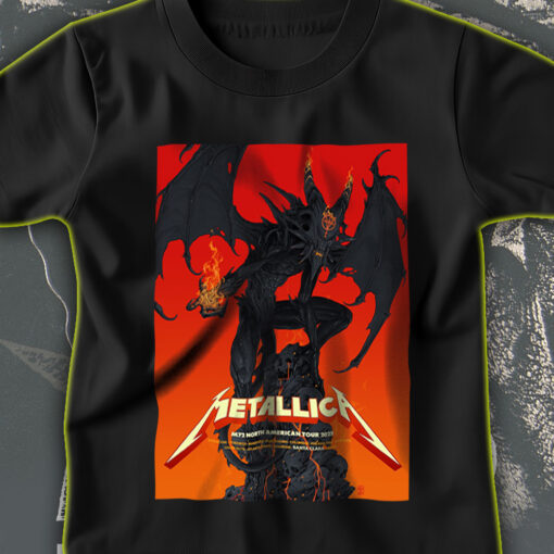 metallica m72 tour 2025 t shirt demon poster art north american concert cities edition santa clara denver toronto 1