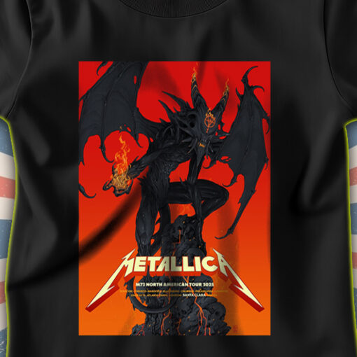 metallica m72 tour 2025 t shirt demon poster art north american concert cities edition santa clara denver toronto 2
