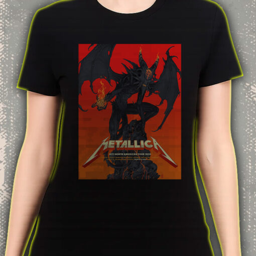 metallica m72 tour 2025 t shirt demon poster art north american concert cities edition santa clara denver toronto 3