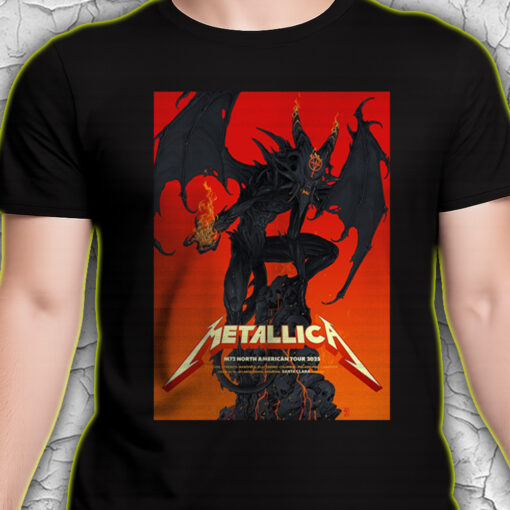 metallica m72 tour 2025 t shirt demon poster art north american concert cities edition santa clara denver toronto 4