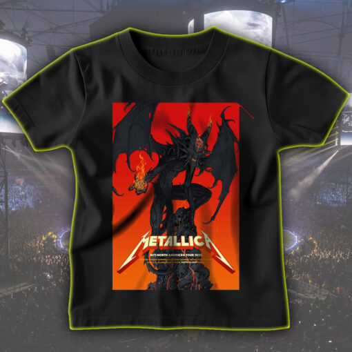 metallica m72 tour 2025 t shirt demon poster art north american concert cities edition santa clara denver toronto