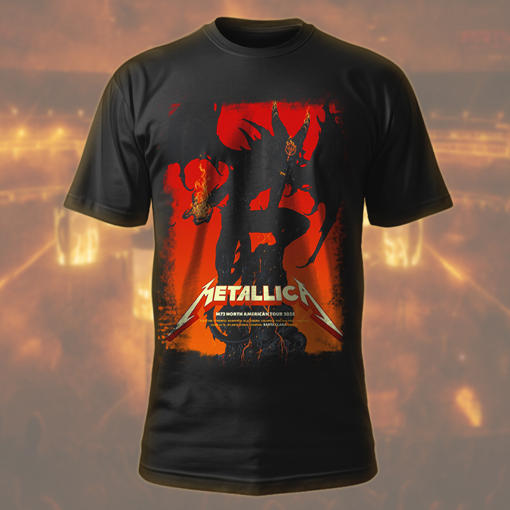 metallica m72 tour 2025 t shirt hoodie long sleeve tank top sweatshirt demon poster art santa clara denver toronto cities edition