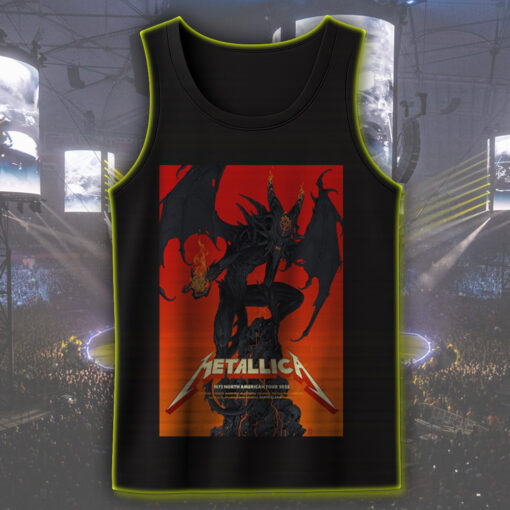 metallica m72 tour 2025 tank top hellfire demon graphic live in atlanta philadelphia houston official band merch