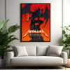 metallica m72 tour 2025 wall art poster demon with flaming horns north america cities limited edition canvas print 1