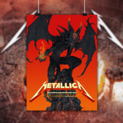 metallica m72 tour 2025 wall art poster demon with flaming horns north america cities limited edition canvas print