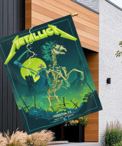 metallica m72 tour flag grim reaper horse rider design june 14 2025 houston tx nrg stadium concert banner 1