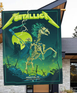 metallica m72 tour flag grim reaper horse rider design june 14 2025 houston tx nrg stadium concert banner 2