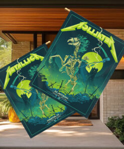 metallica m72 tour flag grim reaper horse rider design june 14 2025 houston tx nrg stadium concert banner
