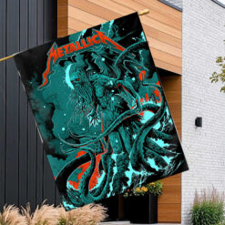 metallica m72 tour flag north america 2025 cthulhu sea monster design multi city tour banner 1