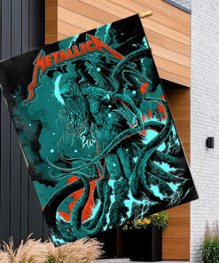 metallica m72 tour flag north america 2025 cthulhu sea monster design multi city tour banner 1