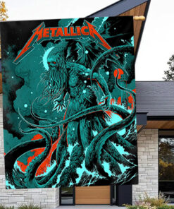 metallica m72 tour flag north america 2025 cthulhu sea monster design multi city tour banner 2