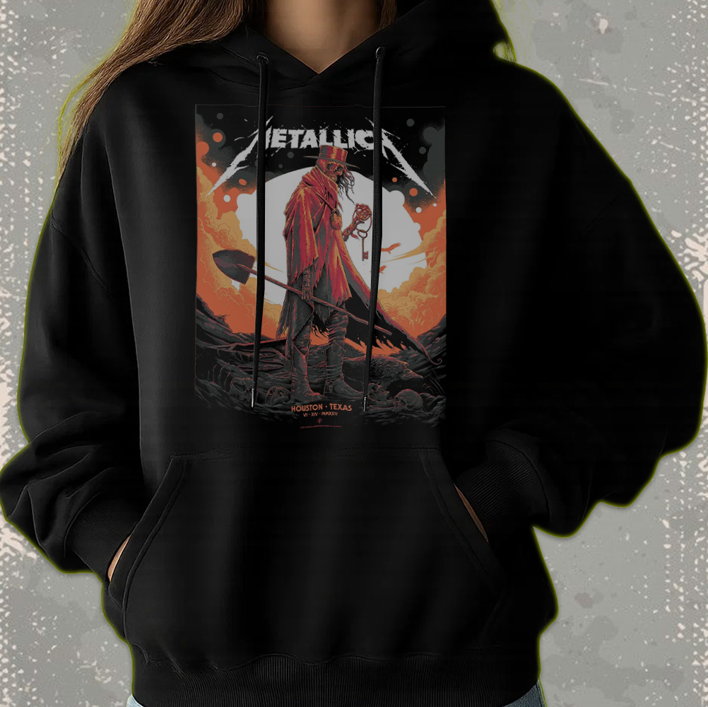 metallica m72 tour hoodie houston concert june 14 2025 nrg stadium skeleton key design