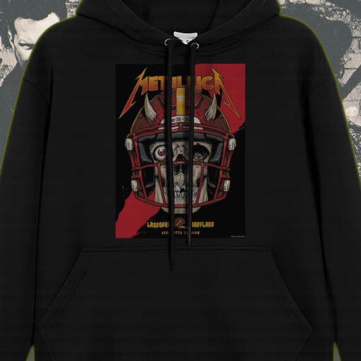 metallica m72 tour hoodie may 28 2025 landover maryland skull football helmet print northwest stadium edition 4