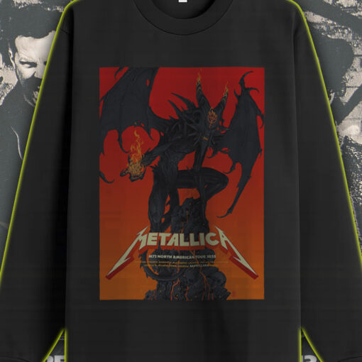 metallica m72 tour long sleeve 2025 north american concert list dark demon poster art toronto blacksburg denver 1