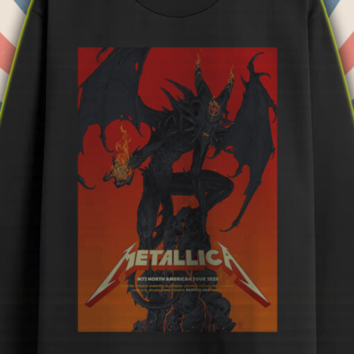 metallica m72 tour long sleeve 2025 north american concert list dark demon poster art toronto blacksburg denver 2