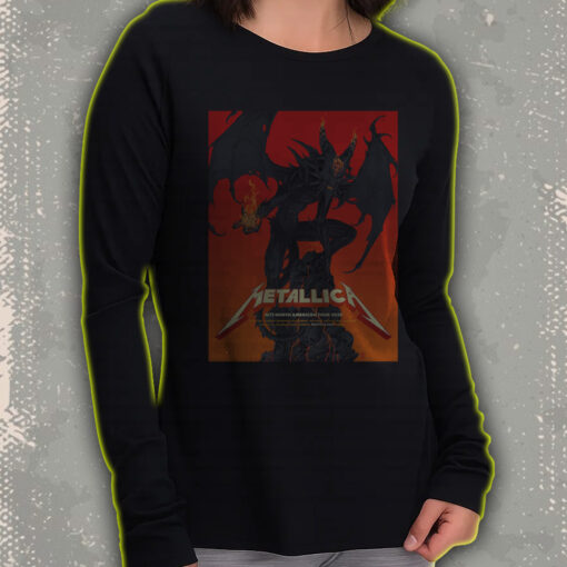 metallica m72 tour long sleeve 2025 north american concert list dark demon poster art toronto blacksburg denver 3