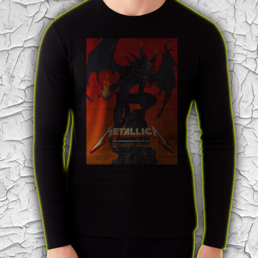 metallica m72 tour long sleeve 2025 north american concert list dark demon poster art toronto blacksburg denver 4