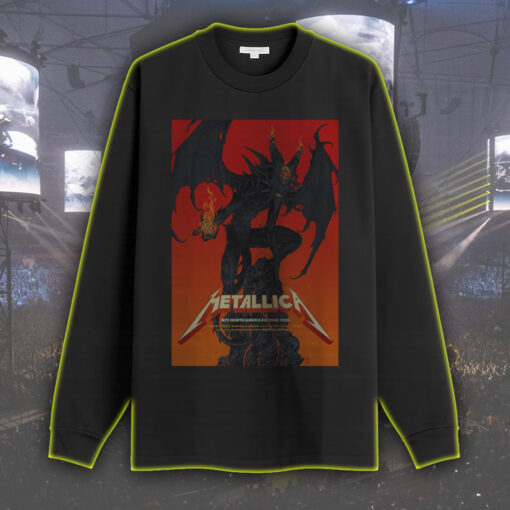 metallica m72 tour long sleeve 2025 north american concert list dark demon poster art toronto blacksburg denver