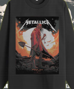 metallica m72 tour long sleeve houston show 2025 nrg stadium red cloak skull art print 1