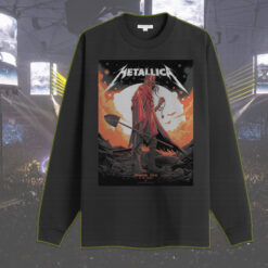 metallica m72 tour long sleeve houston show 2025 nrg stadium red cloak skull art print