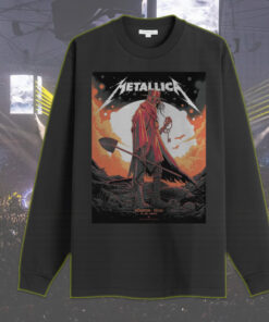 metallica m72 tour long sleeve houston show 2025 nrg stadium red cloak skull art print