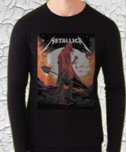 metallica m72 tour long sleeve houston show 2025 nrg stadium red cloak skull art print 4