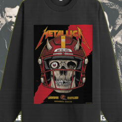 metallica m72 tour long sleeve may 28 2025 landover maryland skull football helmet print northwest stadium edition 1