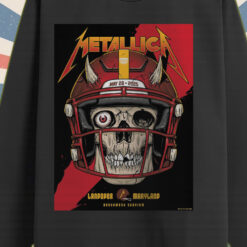 metallica m72 tour long sleeve may 28 2025 landover maryland skull football helmet print northwest stadium edition 2