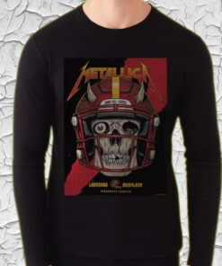 metallica m72 tour long sleeve may 28 2025 landover maryland skull football helmet print northwest stadium edition 4