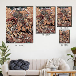 metallica m72 tour poster ramrider skulllord canvas art denver june 29 2025 4