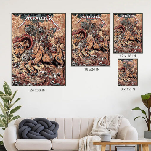 metallica m72 tour poster ramrider skulllord canvas art denver june 29 2025 4