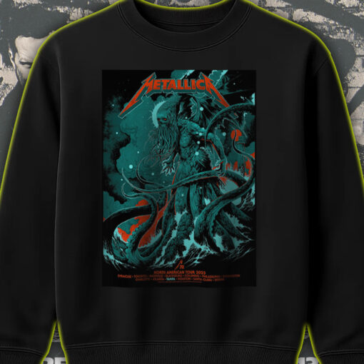 metallica m72 tour sweatshirt 2025 north american cities deep sea demon graphic tour edition apparel 2