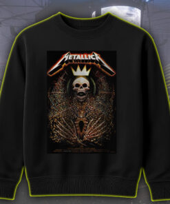metallica m72 tour sweatshirt 2025 north american cities skeleton royal crown design collectors edition 1