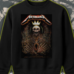 metallica m72 tour sweatshirt 2025 north american cities skeleton royal crown design collectors edition 2