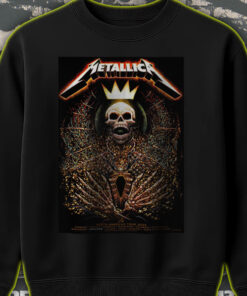 metallica m72 tour sweatshirt 2025 north american cities skeleton royal crown design collectors edition 2