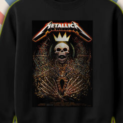 metallica m72 tour sweatshirt 2025 north american cities skeleton royal crown design collectors edition