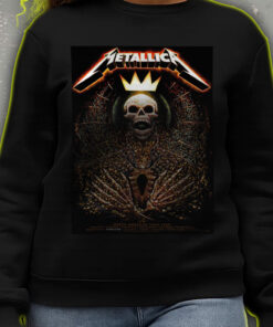 metallica m72 tour sweatshirt 2025 north american cities skeleton royal crown design collectors edition 3