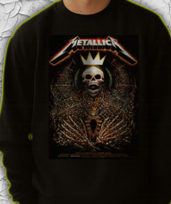 metallica m72 tour sweatshirt 2025 north american cities skeleton royal crown design collectors edition 4
