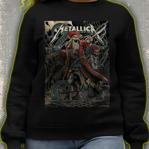 metallica m72 tour sweatshirt june 6 tampa concert pirate skeleton art 2025 tour drop 3