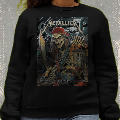 metallica m72 tour sweatshirt june 8 tampa concert pirate skeleton art 2025 tour drop 3