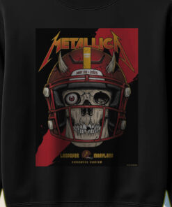 metallica m72 tour sweatshirt may 28 2025 landover md skull football helmet design northwest stadium official merch 2