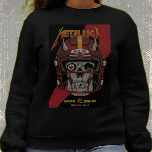 metallica m72 tour sweatshirt may 28 2025 landover md skull football helmet design northwest stadium official merch 3