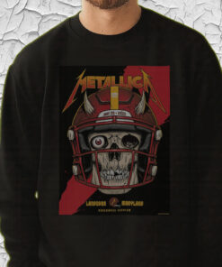 metallica m72 tour sweatshirt may 28 2025 landover md skull football helmet design northwest stadium official merch 4